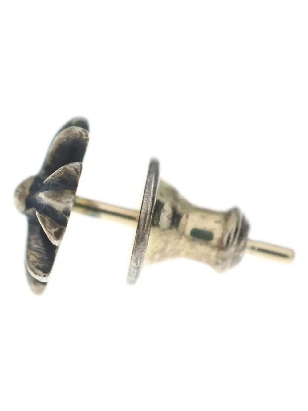 Chrome Hearts No2 CH Pls CH Plus Stud Earrings Silver